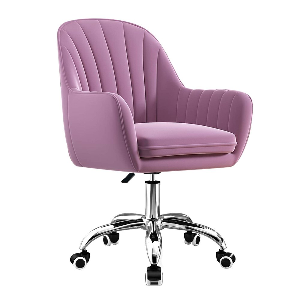 Desk Chair Accent Vanity Armchair Velvet Ergonomic Computer Adjustable Height Home Office Swivel Chair Rolling Executive Task Chairs,Purple