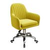 360 Degree Swivel Ergonomic Office Chair Desk Chair Mid Back Vanity Swivel Task Chair with Armrest Lumbar Support,Yellow view 1