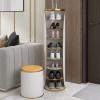 Spinning Shoe Rack, 360-degree Rotating Shoe Cabinet, Modern Cylinder Metal Shoe Cabinet, Vertical Round Shoe Rack, Shoe Storage Shelf, For Bedroom Hallway Living Room ( Size : 32*120CM/12.5*47in ) view 3
