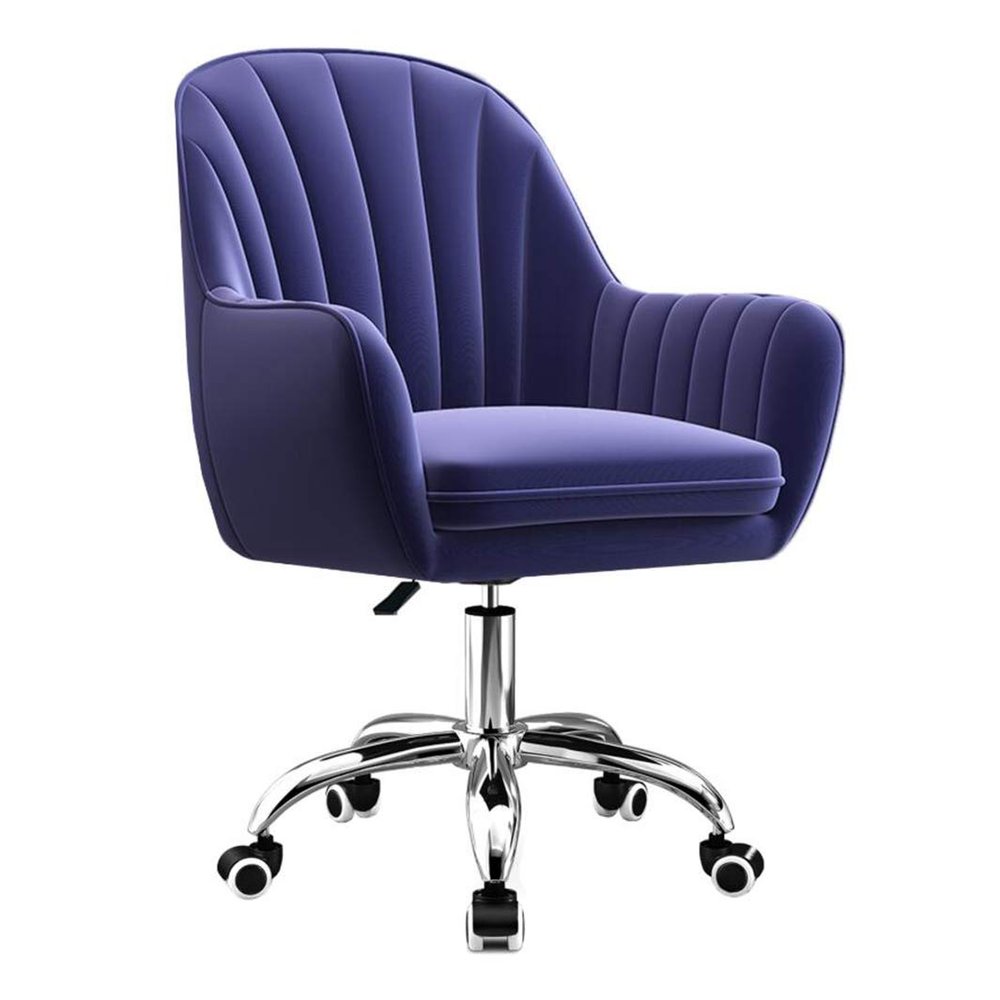 Guyifuny Modern Swivel Chair with High Density Sponge Cushion, Office Desk Chair Upholstered Home Office Desk Chairs Swivel Task Chair for Small Space, Living Room,Purple