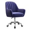Guyifuny Modern Swivel Chair with High Density Sponge Cushion, Office Desk Chair Upholstered Home Office Desk Chairs Swivel Task Chair for Small Space, Living Room,Purple view 1