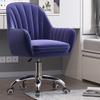 Guyifuny Modern Swivel Chair with High Density Sponge Cushion, Office Desk Chair Upholstered Home Office Desk Chairs Swivel Task Chair for Small Space, Living Room,Purple view 2