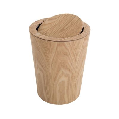 ULTRAWAVE Trash Can Kitchen Nordic Covered Household Trash Can Living Room Creative Home Hotel Large Wooden Wastebasket Indoor Garbage Can (Color : A, Size : Small)