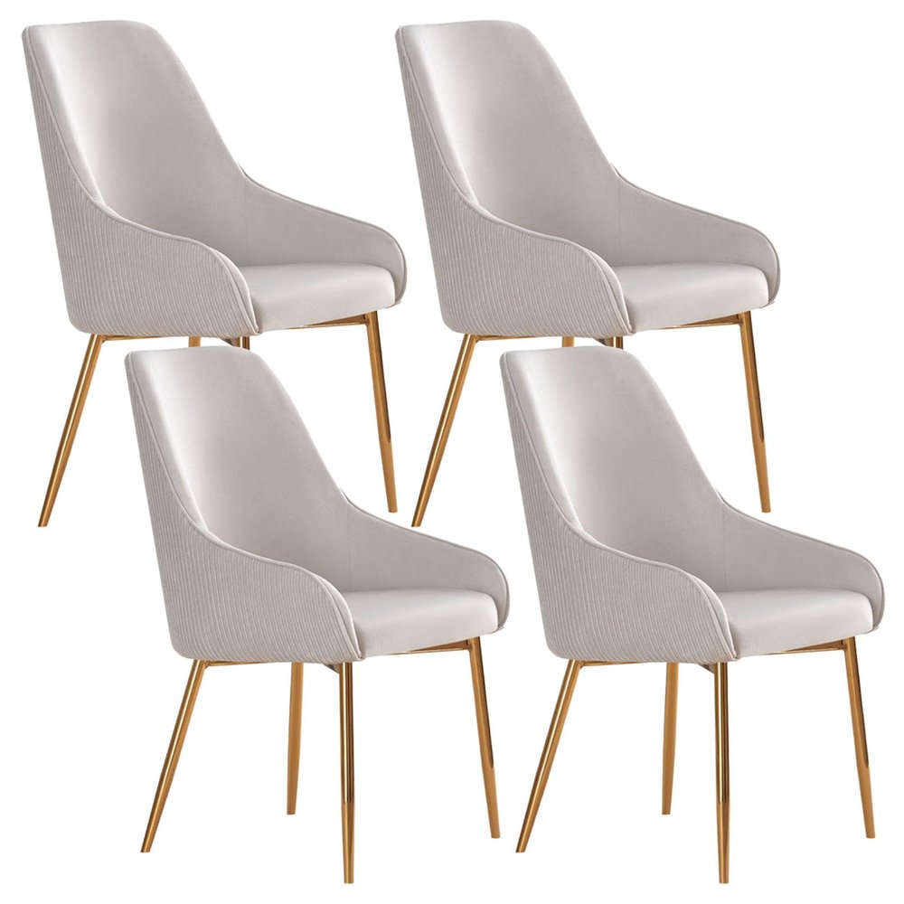 Tufted Dining Chairs Set of 4, Velvet Upholstered Dining Room Chairs with High Back and Ring Pull Trim, Lounge Side Chairs for Kitchen/Bedroom/Living Room/Store
