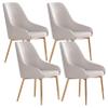 Tufted Dining Chairs Set of 4, Velvet Upholstered Dining Room Chairs with High Back and Ring Pull Trim, Lounge Side Chairs for Kitchen/Bedroom/Living Room/Store view 1