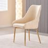 Tufted Dining Chairs Set of 4, Velvet Upholstered Dining Room Chairs with High Back and Ring Pull Trim, Lounge Side Chairs for Kitchen/Bedroom/Living Room/Store view 4