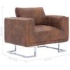 VRAXO Cube Armchair Brown Faux Suede Leather,Armchairs, Recliners & Sleeper Chairs-36.74lbs view 2