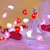 Libreath Valentines Day Decor 10 ft 40 LEDs Red White Pink Heart String Lights Battery Operated Garland Valentines Day Lights with Timer Valentine's Day Decorations for The Home Indoor Mother's Day view 3