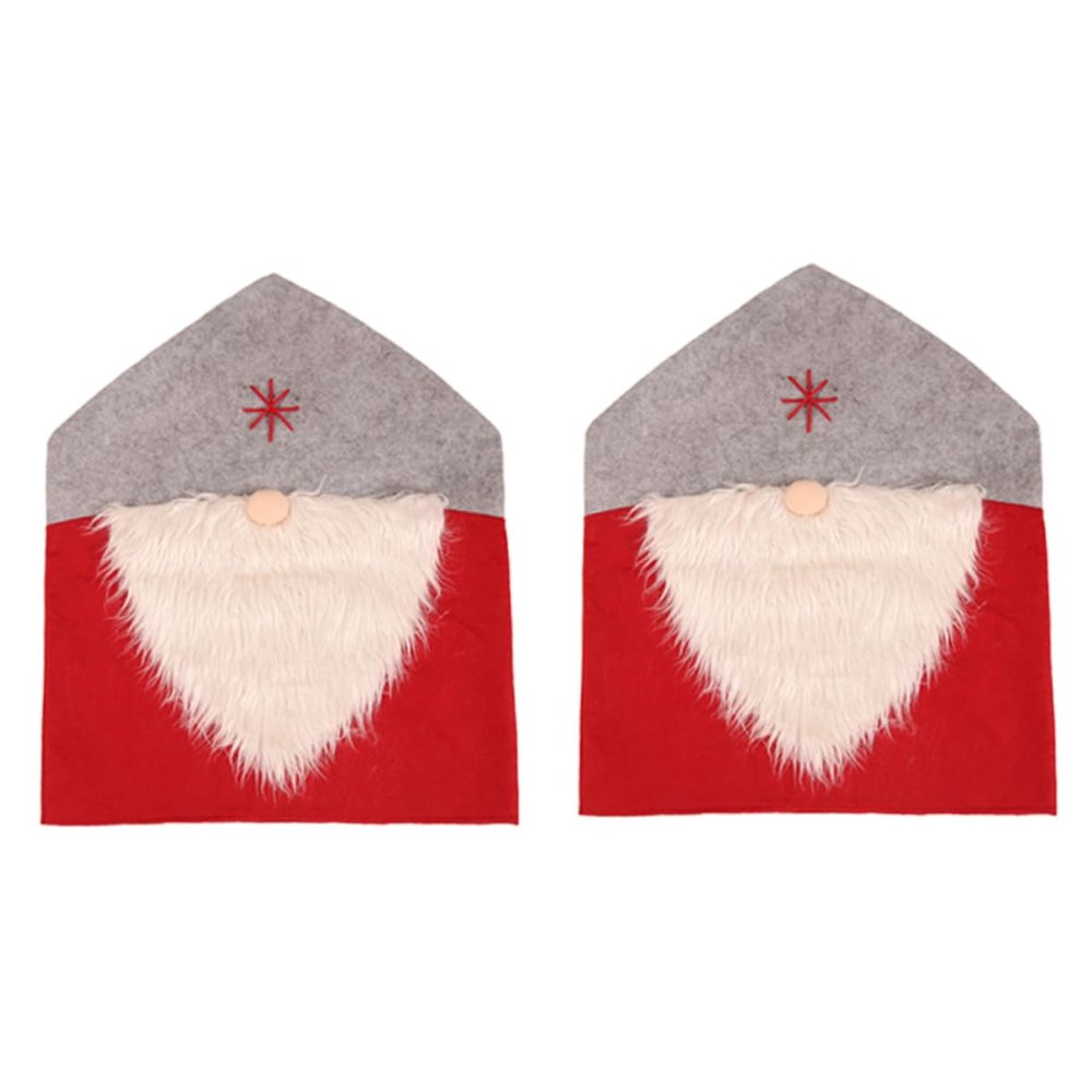 ABOOFAN Santa Style Chair Covers Set Christmas Chair Slipcover for Home Decor 2 Pack