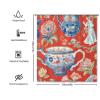 Yinrune Ginger Jar Shower Curtains for Bathroom Chinoiserie Monkey Decor Ginger Jar Red Chinoiserie Asian Inspired Bath Curtains Modern Shower Curtain 60x72in Polyester Fabric Bath Curtains Set view 2