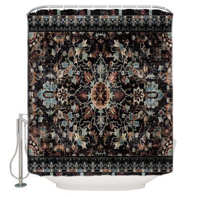 Abstract VintageShower Curtain Set with Hook 36" x 78",Washable Cloth Polyester Fabric Shower+Curtain,Waterproof Bath Curtains for Bathroom,Showers,Bathtubs Decor Southwestern Geometric Flower