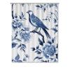 Yinrune Indigo Blue Shower Curtains for Bathroom Bird Floral Chinoiserie Asian Inspired Bath Curtains Modern Shower Curtain 72x90in Bath Curtains Polyester Fabric Shower Curtain Set with Hooks view 1