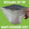 50 Mylar Bags for Food Storage, Airtight 7-Mil Thick Gusseted Zip Lock, Long Term, Reusable, Emergency Food Supply & Freeze Dryer Bags - 2 Quart 8x12 Inch view 4