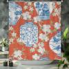 Yinrune Chinoiserie Style Ginger Jar Shower Curtain 60x72in Asian Shower Curtains Modern Shower CurtainShower Curtain Liner Polyester Fabric Shower Curtain Set with Hooks view 3