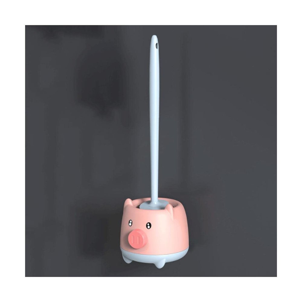 PEKJI Modern Cute Toilet Brush Animal Toilet Brush and Holder Plastic Toilet Bowl Brush Wall Hanging Toilet Brush and Holder Set Easy to Clean