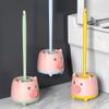 PEKJI Modern Cute Toilet Brush Animal Toilet Brush and Holder Plastic Toilet Bowl Brush Wall Hanging Toilet Brush and Holder Set Easy to Clean view 3