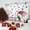 Christmas Gnomes Shower Curtain Set with Hook 72" x 84",Washable Cloth Polyester Fabric Shower+Curtain,Waterproof Bath Curtains for Bathroom,Showers,Bathtubs Decor Buffalo Plaid Pine Leaves view 2