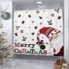 Christmas Gnomes Shower Curtain Set with Hook 72" x 84",Washable Cloth Polyester Fabric Shower+Curtain,Waterproof Bath Curtains for Bathroom,Showers,Bathtubs Decor Buffalo Plaid Pine Leaves view 3