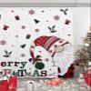 Christmas Gnomes Shower Curtain Set with Hook 72" x 84",Washable Cloth Polyester Fabric Shower+Curtain,Waterproof Bath Curtains for Bathroom,Showers,Bathtubs Decor Buffalo Plaid Pine Leaves view 4