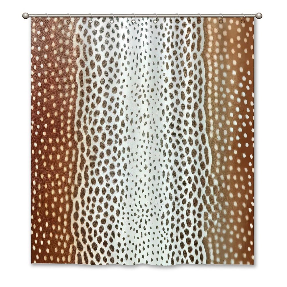 Yinrune Chestnut Shower Curtain 60x72in Cheetah Leopard Print Bathroom Shower Curtain Rustic Shower Curtain Antelope Animal Stall Shower Curtain Polyester Fabric Shower Curtain Set with Hooks