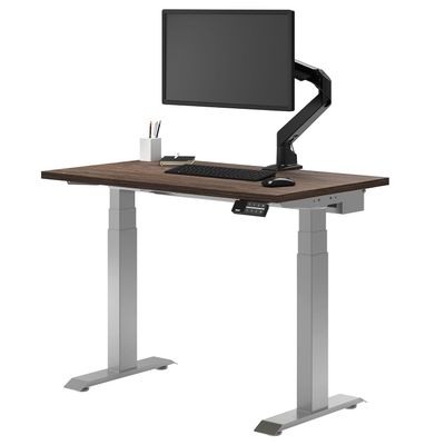 Desky Dual Mini Sit Stand 40 x 24 in Compact Desk with Dual Motors, 3-Stage Height Range, 4 Memory Presets  One-Piece Top for Home Office Natural Walnut