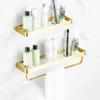 BAHELS Shower Caddy Wall Mounted Bathroom Shower Shelf with Towel Bar, Aluminum Toilet Storage Holder Glass Frame Bathroom Organizer (Color : 40cm) view 2