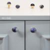 Cabinet Knobs with,Crystal Glass Door Drawer Knobs,Black Cupboard Handles2Pcs Children's Room Crystal Knobs and Handles Drawer Wardrobe Cabinet Brass Knobs Gray Diameter22mm ( Color : Blue , Size : Di view 4