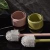 PEKJI Modern Silicone Toilet Brush Deep Cleaning Toilet Brush and Holder Floor-Mounted Toilet Cleaner Brush for Bathroom Storage Easy to Clean view 4