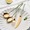 Gold Silverware Set Flatware Set for 14 Luxury 56 Piece Mint Green Handle Utensi Sets 18/10 Stainless Steel Cutlery Set Tableware for Home Hotel Restaurant Christmas view 2