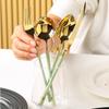 Gold Silverware Set Flatware Set for 14 Luxury 56 Piece Mint Green Handle Utensi Sets 18/10 Stainless Steel Cutlery Set Tableware for Home Hotel Restaurant Christmas view 4