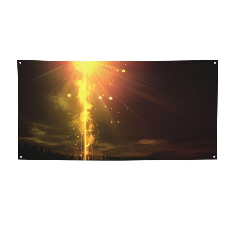 Flare Lens Banner Holiday Backdrop for Outdoor Happy Birthday Decorations Yard Signs Christmas Banners Fence Hanging Flag Home Decoration for Party Wedding Business