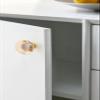 Cabinet Knobs with,Crystal Glass Door Drawer Knobs,Cabinet Handles Pulls 4 Pack Crystal Dove Egg Champagne Wardrobe Door Knobs and Handles Kitchen Cabinet Transparent Small Handles Cube Shape-Champagn view 4