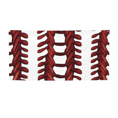 Baseball softball laces Banner Holiday Backdrop for Outdoor Happy Birthday Decorations Yard Signs Christmas Banners Fence Hanging Flag Home Decoration for Party Wedding Business