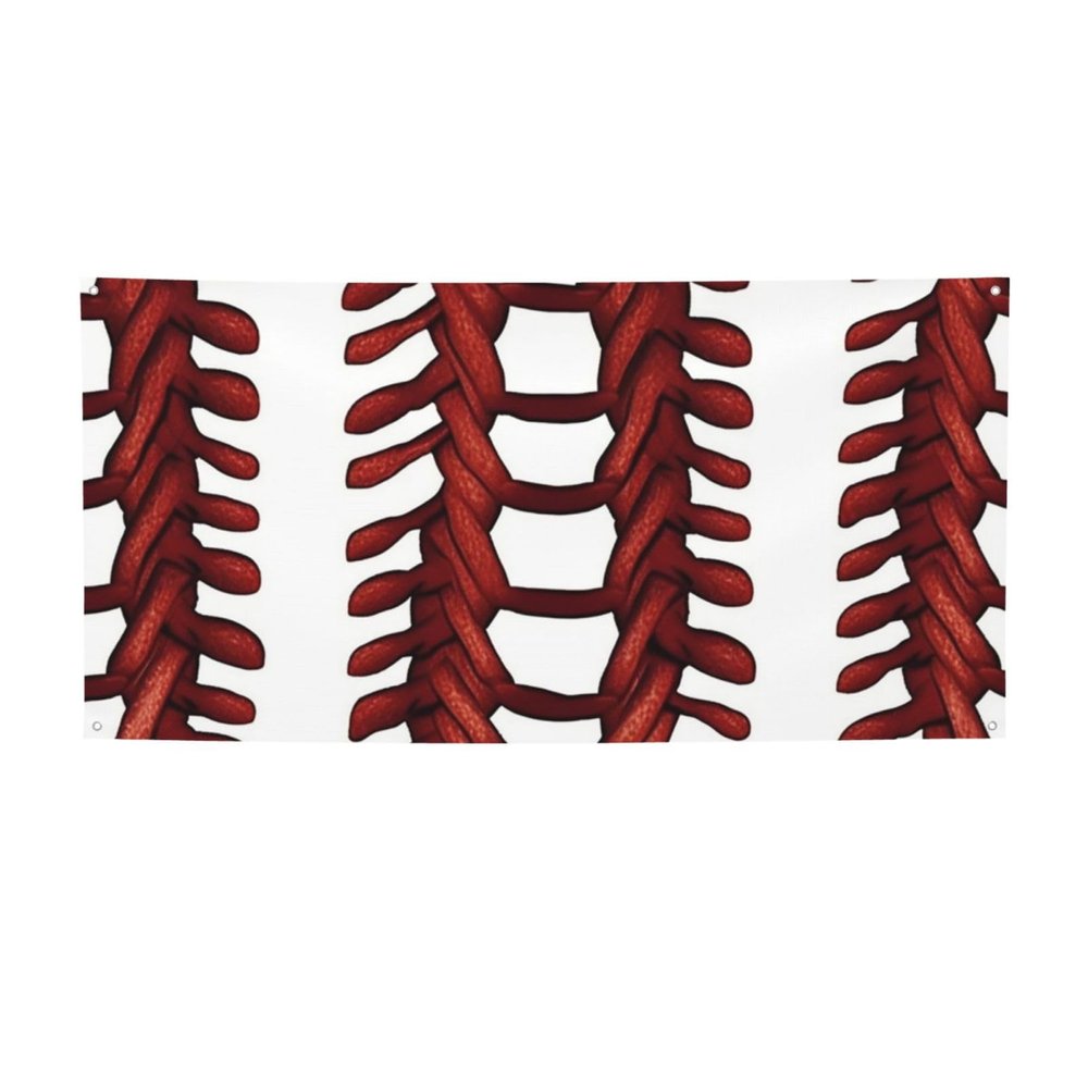 Baseball softball laces Banner Holiday Backdrop for Outdoor Happy Birthday Decorations Yard Signs Christmas Banners Fence Hanging Flag Home Decoration for Party Wedding Business