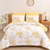 WONGS BEDDING Yellow Comforter Set King, 7 Pieces Botanical Bed in a Bag Comforter Gloden Leaves Bedding Set Soft Microfiber King(1 Comforter,2 Pillowcase,2 Pillow Shams,1 Flat Sheet,1 Fitted Sheet) view 1