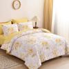 WONGS BEDDING Yellow Comforter Set King, 7 Pieces Botanical Bed in a Bag Comforter Gloden Leaves Bedding Set Soft Microfiber King(1 Comforter,2 Pillowcase,2 Pillow Shams,1 Flat Sheet,1 Fitted Sheet) view 2