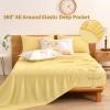 WONGS BEDDING Yellow Comforter Set King, 7 Pieces Botanical Bed in a Bag Comforter Gloden Leaves Bedding Set Soft Microfiber King(1 Comforter,2 Pillowcase,2 Pillow Shams,1 Flat Sheet,1 Fitted Sheet) view 3