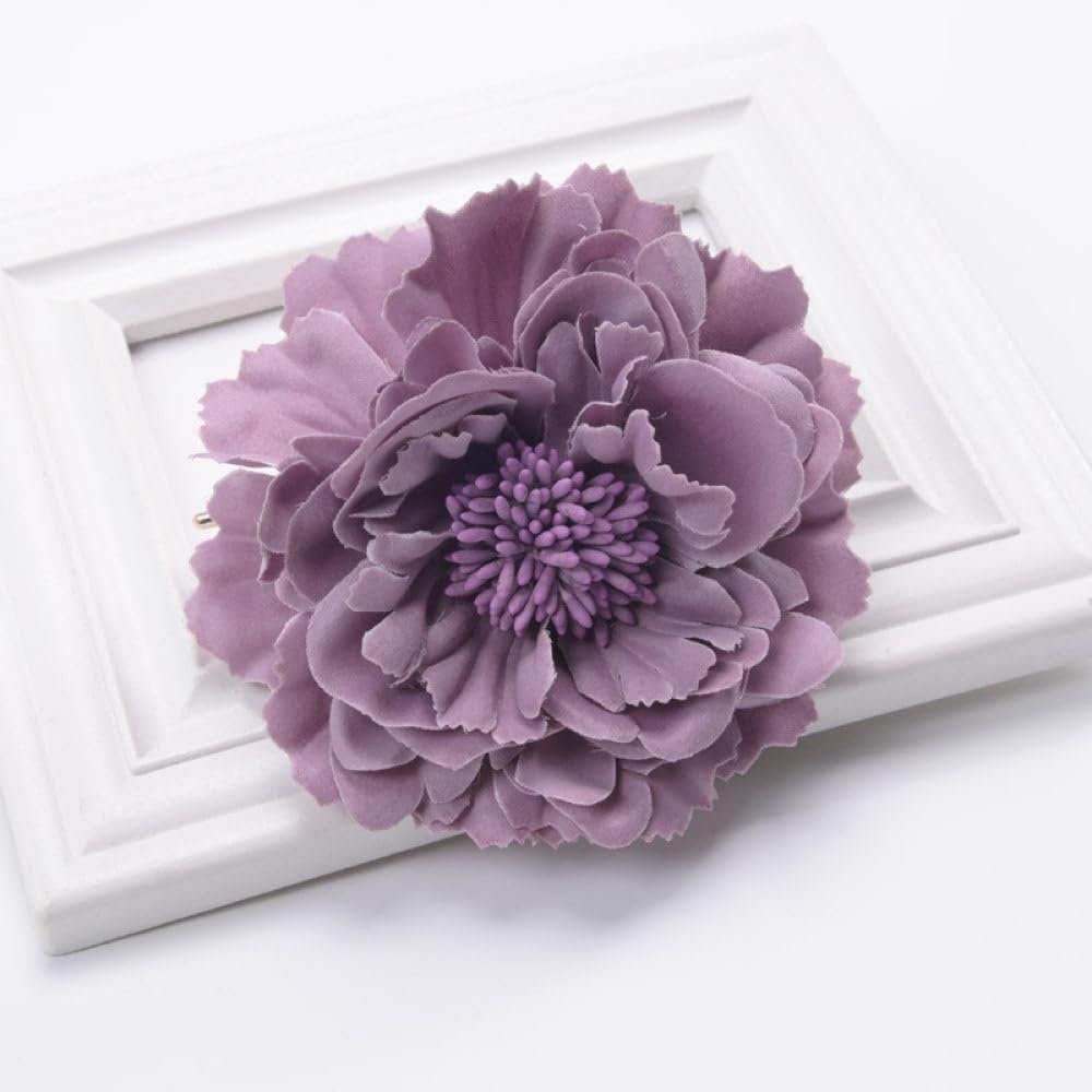 qbodp 2 Pack Curtain Tiebacks Clip Artificial Flower Tie Backs for Curtains, Home Decor Living Room Curtain Decoration Clip, Purple
