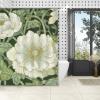 Yinrune Chinoiserie Shower Curtain Gray Purple Green Chinoiserie Floral Bathroom Shower Curtain Asian Flowers Boho Shower Curtain 60x72in Polyester Fabric Shower Curtain Set Bathroom Decor view 4