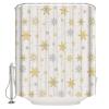 Golden SnowflakeShower Curtain Set with Hook 36" x 72",Washable Cloth Polyester Fabric Shower+Curtain,Waterproof Bath Curtains for Bathroom,Showers,Bathtubs Decor Merry Christmas Retro Grey view 1