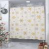 Golden SnowflakeShower Curtain Set with Hook 36" x 72",Washable Cloth Polyester Fabric Shower+Curtain,Waterproof Bath Curtains for Bathroom,Showers,Bathtubs Decor Merry Christmas Retro Grey view 3