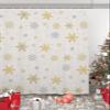 Golden SnowflakeShower Curtain Set with Hook 36" x 72",Washable Cloth Polyester Fabric Shower+Curtain,Waterproof Bath Curtains for Bathroom,Showers,Bathtubs Decor Merry Christmas Retro Grey view 4
