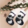 AdaNti Cool Panda Print Christmas Stockings with Plush Cuff Soft Xmas Hanging Stockings Xmas Decoration for New Year Xmas Party 1 Pack 17.7 Inch view 2