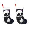 AdaNti Cool Panda Print Christmas Stockings with Plush Cuff Soft Xmas Hanging Stockings Xmas Decoration for New Year Xmas Party 1 Pack 17.7 Inch view 3