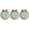 jojofuny 3pcs Elegant Round Platter Bow- for Serving Desserts and Fruits at Parties Smooth Finish Decorative Tableware view 1