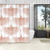 Yinrune Blush Pink Bird Swan Flock Shower Curtain Set with Hooks Chinoiserie Style Shower Curtain Asian Inspired Shower Curtains Bathroom Decor Polyester Fabric Shower Curtains with Holes view 4