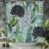 Yinrune Chinoiserie Shower Curtains for Bathroom Black and Green Floral Flower Bathroom Shower Curtain Asian Modern Shower Curtain 60x72in Polyester Fabric Shower Curtain Set Bathroom Decor view 3