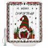Gnomes RedShower Curtain Set with Hook 66" x 72",Washable Cloth Polyester Fabric Shower+Curtain,Waterproof Bath Curtains for Bathroom,Showers,Bathtubs Decor Christmas Green Tree Gift Snowflake White view 2