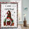 Gnomes RedShower Curtain Set with Hook 66" x 72",Washable Cloth Polyester Fabric Shower+Curtain,Waterproof Bath Curtains for Bathroom,Showers,Bathtubs Decor Christmas Green Tree Gift Snowflake White view 3