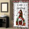 Gnomes RedShower Curtain Set with Hook 66" x 72",Washable Cloth Polyester Fabric Shower+Curtain,Waterproof Bath Curtains for Bathroom,Showers,Bathtubs Decor Christmas Green Tree Gift Snowflake White view 4